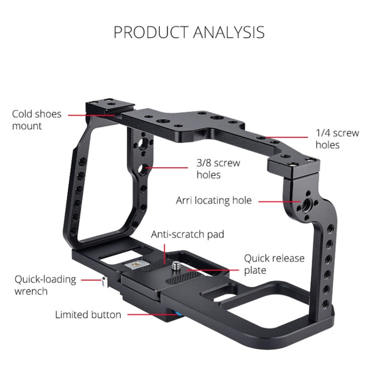YELANGU C9 YLG0911A-A Video Camera Cage Stabilizer for DJI BMPCC 4K (Black) - Camera Cage by YELANGU | Online Shopping South Africa | PMC TechLife | Buy Now Pay Later Mobicred