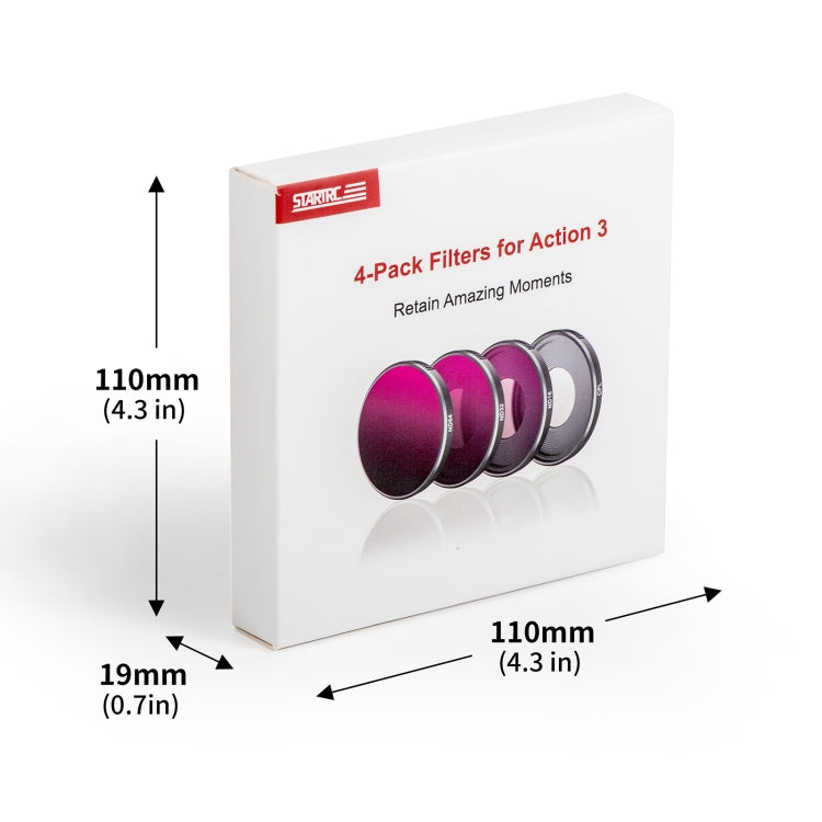 For DJI Action 3 STARTRC 4 in 1 ND16 + ND32 + ND64 + CPL Lens Filter - free shipping - PMC TechLife - Order now!