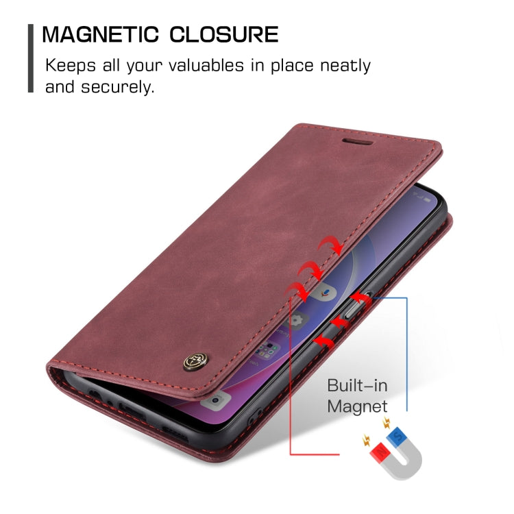 CaseMe 013 Multifunctional Horizontal Flip Leather Phone Case For OPPO A96 4G / A36 4G/A76 4G/K10 4G /Realme 9i 4G (Wine Red) - OPPO Cases by CaseMe | Online Shopping South Africa | PMC Jewellery | Buy Now Pay Later Mobicred