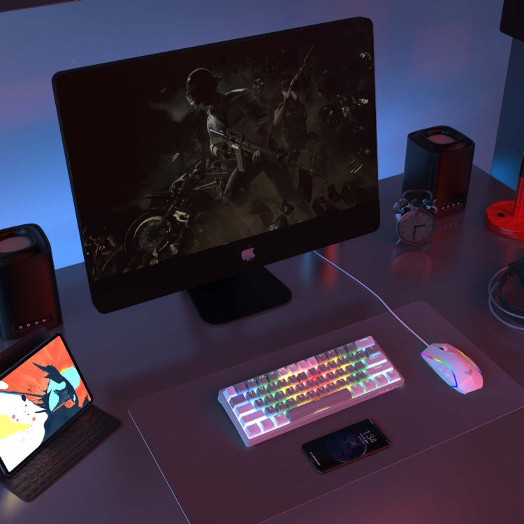 AULA F3261 Type-C Wired Hot Swappable 61 Keys RGB Mechanical Keyboard(Grey Black Green Shaft) - free shipping - PMC TechLife - Order now!