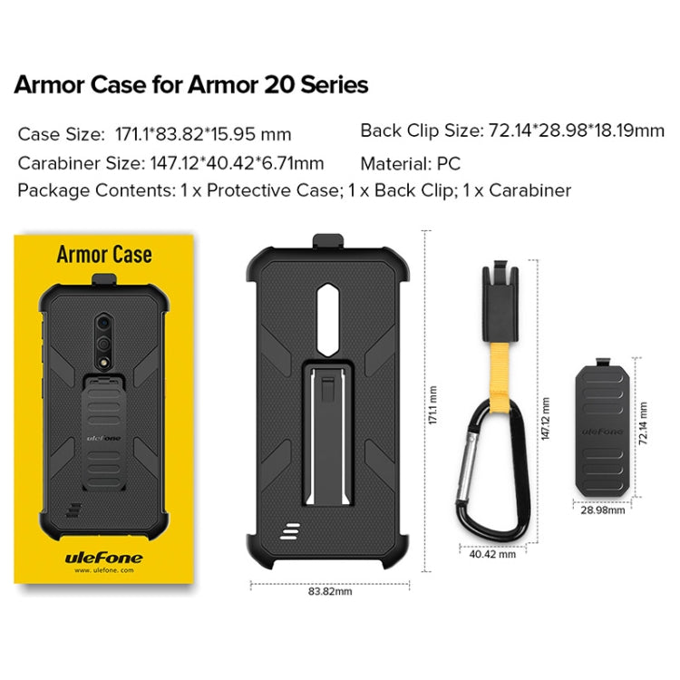 For Ulefone Armor X12 Pro Ulefone Back Clip Phone Case with Carabiner(Black) - free shipping - PMC Jewellery - Order now!