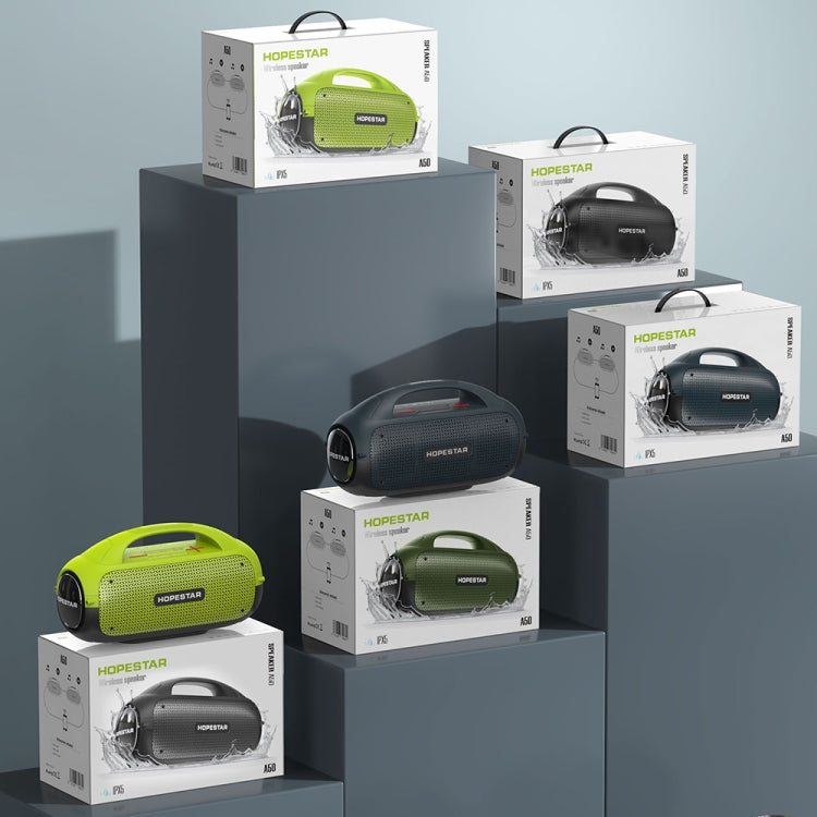 HOPESTAR A50 80W IPX6 Waterproof Portable Bluetooth Speaker Outdoor Subwoofer(Army Green) - free shipping - PMC Jewellery - Order now!