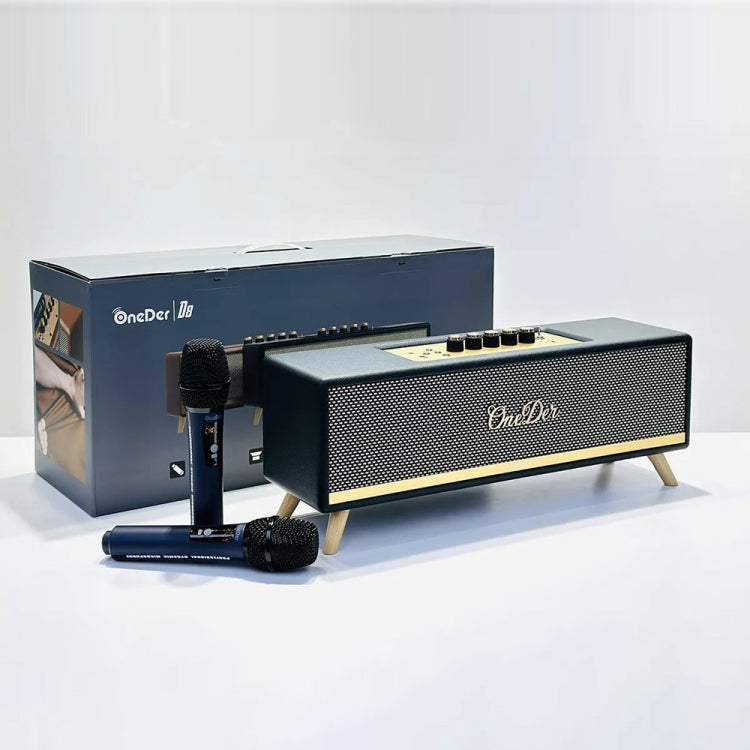 Oneder D8 Wireless Retro Dual Microphone Bluetooth Speaker(Black) - free shipping - PMC Jewellery - Order now!