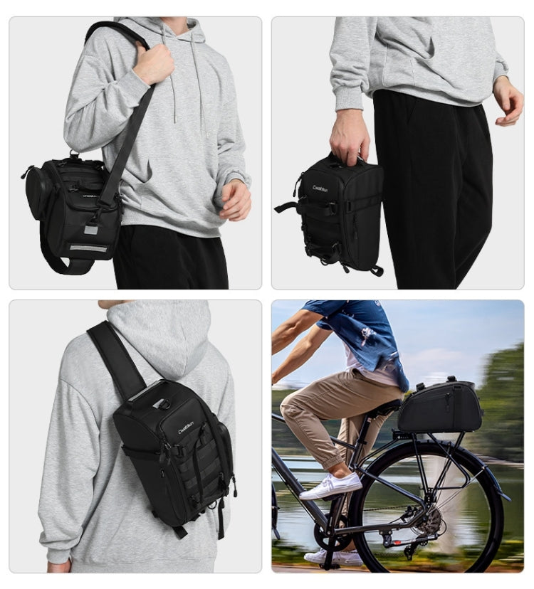 CADeN D116 Mountain Bike Panniers Tail Bags Crossbody Camera Bag Photography Lens Shoulder Bag, Size:37 x 19.5 x 23cm(Black) - free shipping - PMC TechLife - Order now!
