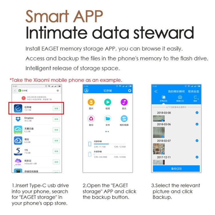 EAGET 64G USB 3.1 + USB-C Interface Metal Twister Flash U Disk, with Micro USB Adapter & Lanyard - free shipping - PMC Jewellery - Order now!