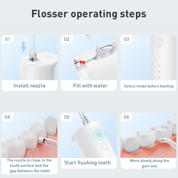 Original Xiaomi Mijia F300 Electric Pulse Oral Irrigator Tooth Cleaner, Capacity : 240mL (White) - Oral Irrigators by Xiaomi | Online Shopping South Africa | PMC TechLife | Buy Now Pay Later Mobicred