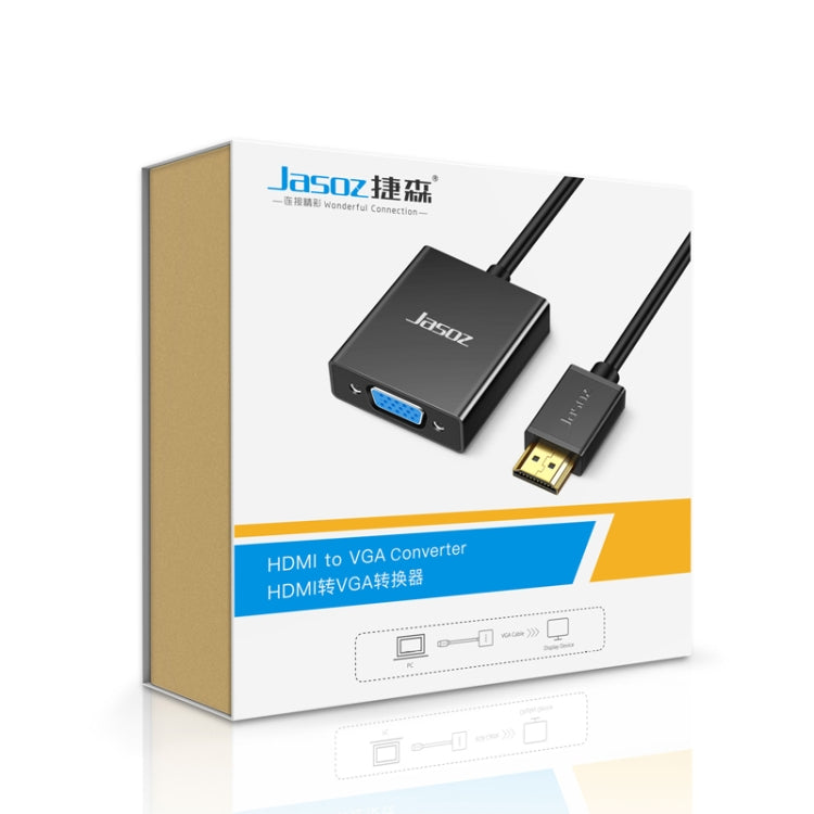 2 PCS Jasoz 1080P HDMI To VGA Converter Oxygen-Free Copper Core, Colour: With Audio Power Supply (Black) - free shipping - PMC Jewellery - Order now!