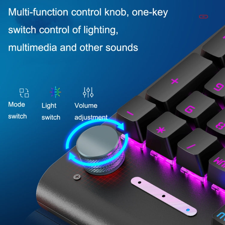 LANGTU K1000 104 Keys Game Luminous USB Handheld Wired Keyboard, Cable Length: 1.5m(Red Green Shaft) - free shipping - PMC Jewellery - Order now!
