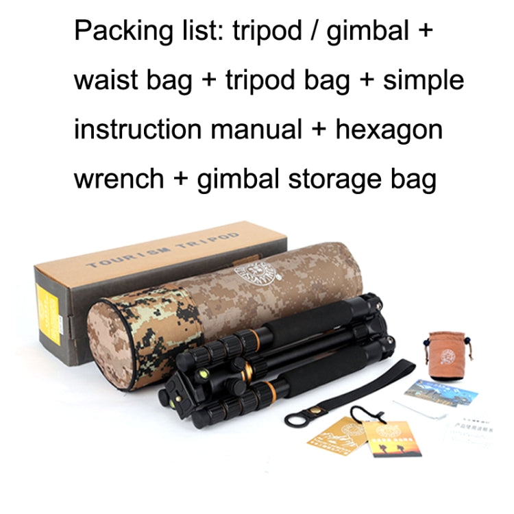 QingZhuangShiDai Q666 Portable Travel SLR Camera Aluminum Magnesium Alloy Tripod(Black) - free shipping - PMC TechLife - Order now!