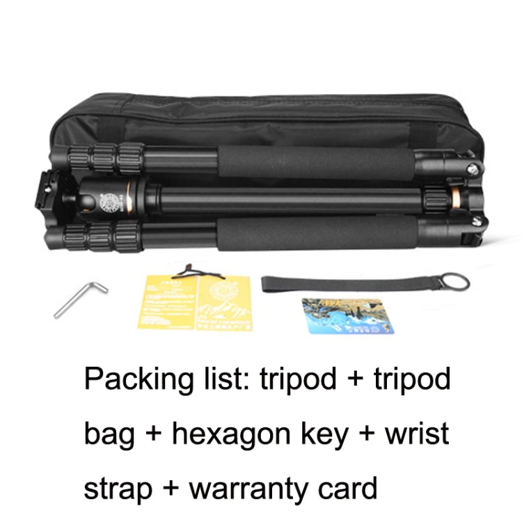 QingZhuangShiDai Q222C SLR Camera Carbon Fiber Portable Travel Tripod(Black) - free shipping - PMC Jewellery - Order now!