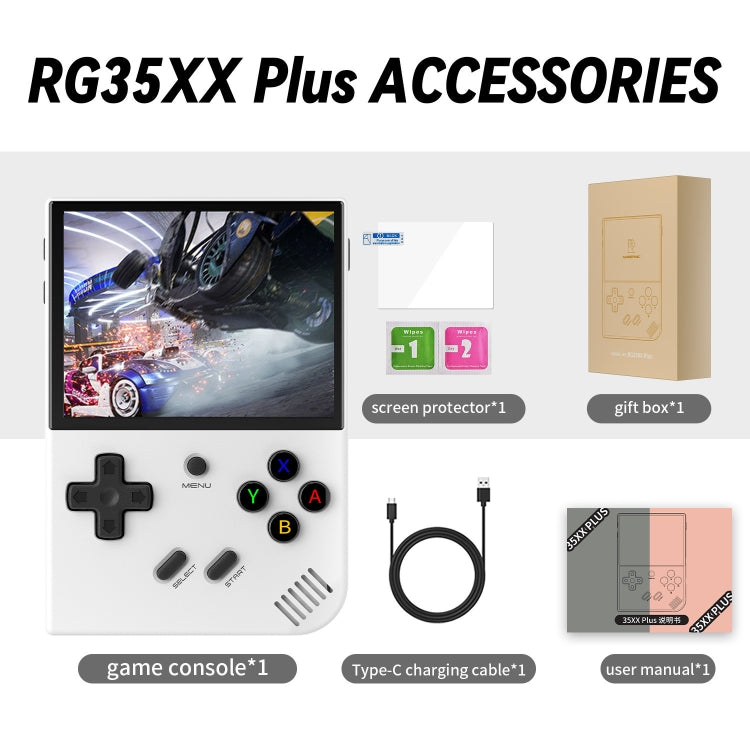 ANBERNIC RG35XX PLUS Handheld Game Console 3.5-Inch IPS Screen Support HDMI TV 64GB+128GB(Transparent Black) - free shipping - PMC Jewellery - Order now!