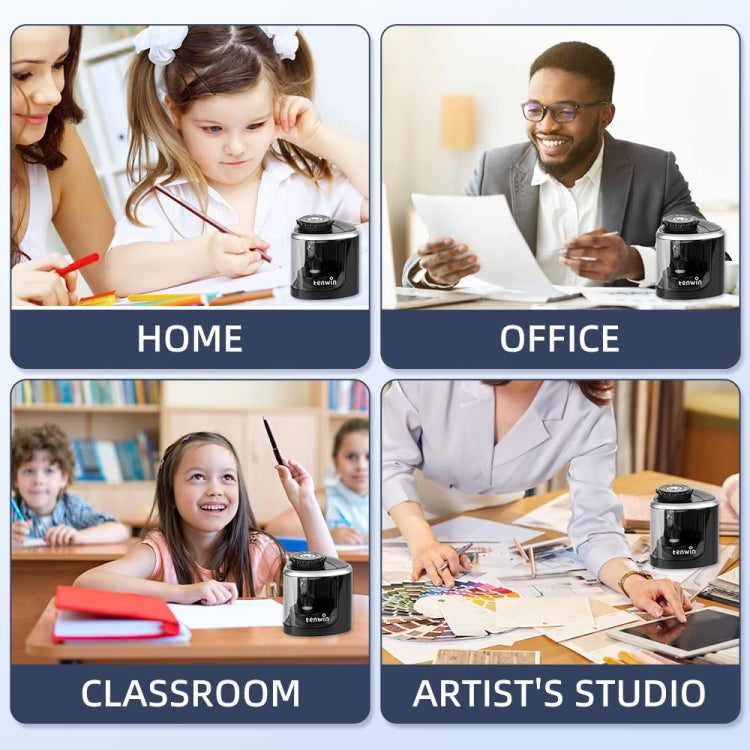 TENWIN Electrical Pencil Sharpener Student Stationery Semi-Automatic Sharpeners Battery Model(Blue) - free shipping - PMc TechLife - Order now!