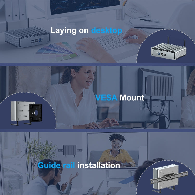 HYSTOU P09B-J4125-4L 8GB DDR4+128GB SSD Industrial Computer Soft Route From 2.5G Multi -Network HTPC Server Mini Console(With UK Adapter) - free shipping - PMc TechLife - Order now!