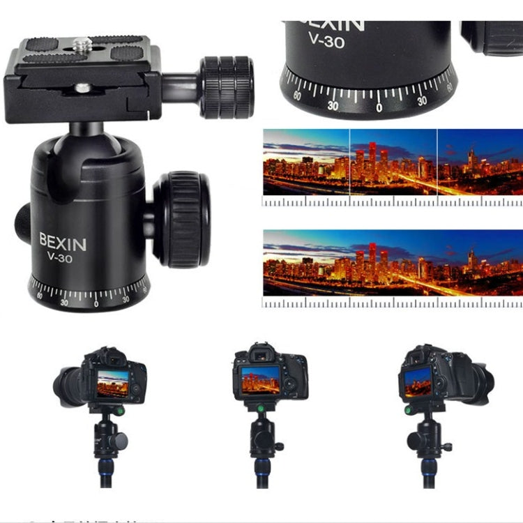 BEXIN 360 Degree Rotation Aluminum Alloy Tripod 30mm Ball Head with Quick Release Plate - free shipping - PMC TechLife - Order now!