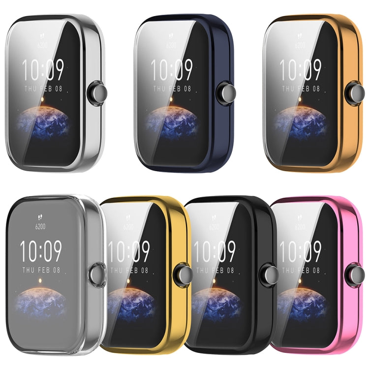 For Amazfit Bip 3 / Bip 3 Pro Universal Full Coverage TPU Electroplating Watch Protective Case(Transparent) - Watch Cases by PMC TechLife | Online Shopping South Africa | PMC TechLife