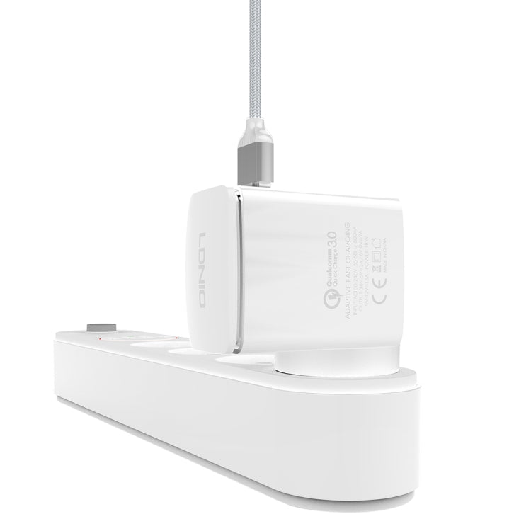 LDNIO A1301Q 2 in 1 18W QC3.0 USB Interface Travel Charger Mobile Phone Charger with Micro USB Data Cable, UK Plug - USB Charger by LDNIO | Online Shopping South Africa | PMC TechLife | Buy Now Pay Later Mobicred