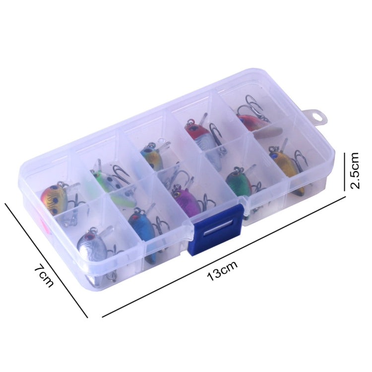 HENGJIA 10 PCS 3cm/1.5g Luya Rock Fishing Lures Bait Bionic Kit with Plastic Box - Fishing Lures by HENGJIA | Online Shopping South Africa | PMC TechLife | Buy Now Pay Later Mobicred