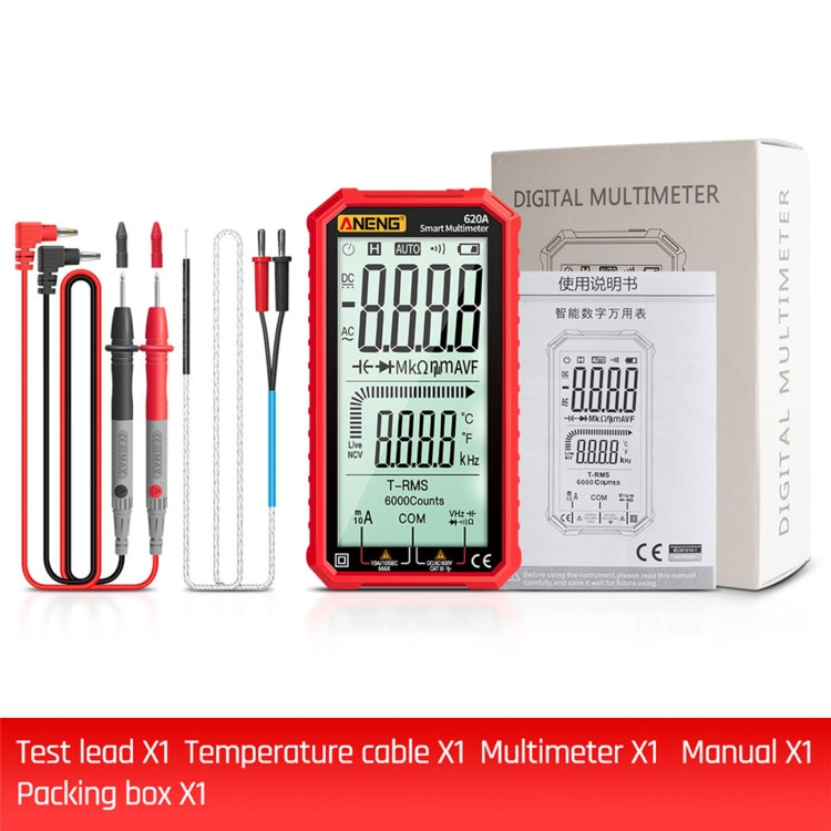 ANENG 620A Full Screen Smart Digital Multimeter(Red) - free shipping - PMC TechLife - Order now!