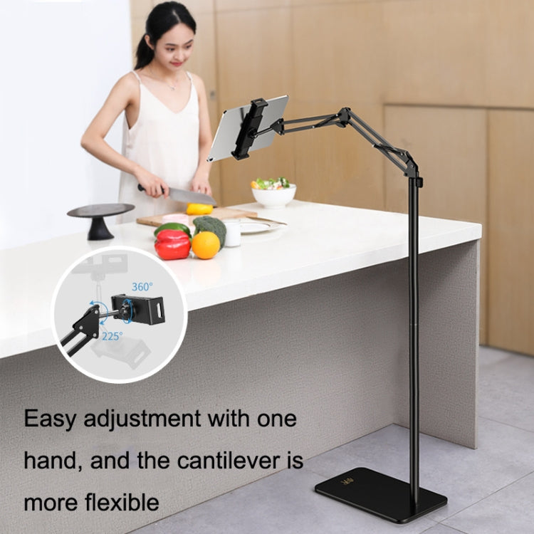 SSKY L10 Home Cantilever Ground Phone Holder Tablet Support Holder, Style: Fixed+Phone Clip (Black) - Lazy Bracket by SSKY | Online Shopping South Africa | PMC TechLife | Buy Now Pay Later Mobicred