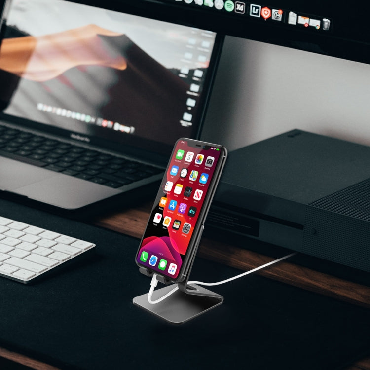 AhaStyle ST02 Mobile Phone Aluminum Alloy Fixed Bracket Storage Charging Base(Silver) - Desktop Holder by AhaStyle | Online Shopping South Africa | PMC TechLife | Buy Now Pay Later Mobicred