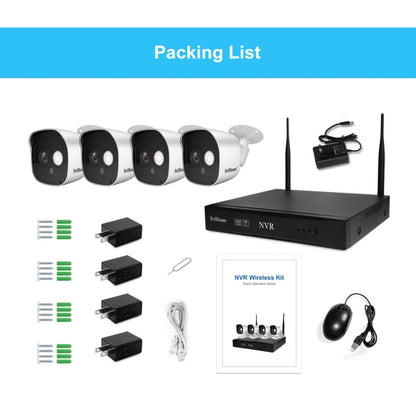 SriHome NVS001+IPC029 1080P 6-Channel NVR Kit Wireless Security Camera System, Support Humanoid Detection / Motion Detection / Night Vision, EU Plug - Video Recorder Kit by SriHome | Online Shopping South Africa | PMC Jewellery | Buy Now Pay Later Mobicred