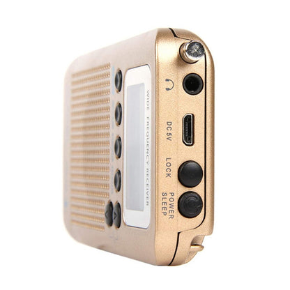 HRD-737 Portable Aircraft Band Radio Wide Frequency Receiver (Gold) - Radio Player by PMC Jewellery | Online Shopping South Africa | PMC Jewellery | Buy Now Pay Later Mobicred