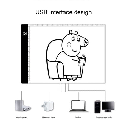 3.5W 5V LED USB Three Level of Brightness Dimmable A4 Acrylic Scale Copy Boards Anime Sketch Drawing Sketchpad with USB Cable 1.5m -  by PMC Jewellery | Online Shopping South Africa | PMC Jewellery | Buy Now Pay Later Mobicred