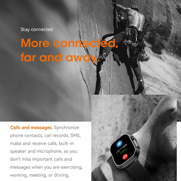 WIWU SW01 Ultra 1.9 inch IPS Screen IP68 Waterproof Bluetooth Smart Watch, Support Heart Rate Monitoring(Orange) - Smart Watches by WIWU | Online Shopping South Africa | PMC Jewellery | Buy Now Pay Later Mobicred