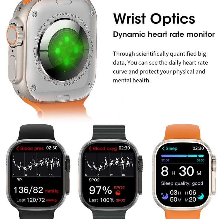 WIWU SW01 Ultra 1.9 inch IPS Screen IP68 Waterproof Bluetooth Smart Watch, Support Heart Rate Monitoring(Orange) - Smart Watches by WIWU | Online Shopping South Africa | PMC Jewellery | Buy Now Pay Later Mobicred