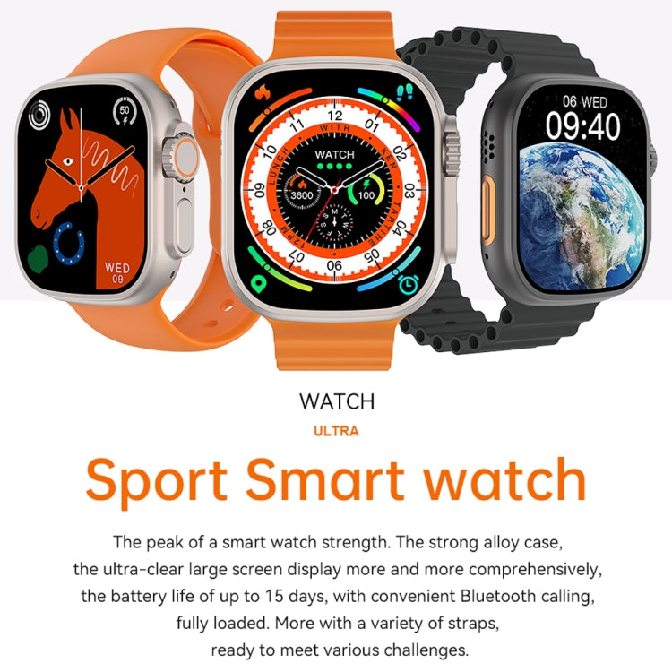 WIWU SW01 Ultra 1.9 inch IPS Screen IP68 Waterproof Bluetooth Smart Watch, Support Heart Rate Monitoring(Orange) - Smart Watches by WIWU | Online Shopping South Africa | PMC Jewellery | Buy Now Pay Later Mobicred