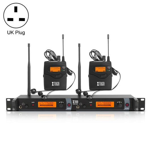 XTUGA IEM1200 Wireless Transmitter 2 Bodypack Stage Singer In-Ear Monitor System (UK Plug) - Microphone by XTUGA | Online Shopping South Africa | PMC Jewellery | Buy Now Pay Later Mobicred