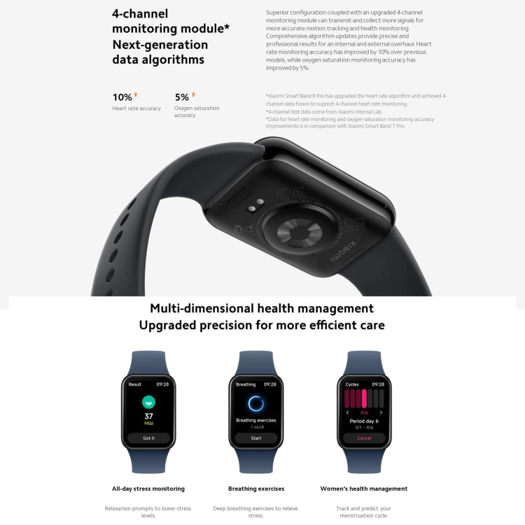 Original Xiaomi Mi Band 8 Pro Global 1.74 inch AMOLED Full Color Screen 5ATM Waterproof Smart Watch, Support GPS / Heart Rate (Black) - Wearable Devices by Xiaomi | Online Shopping South Africa | PMC TechLife | Buy Now Pay Later Mobicred