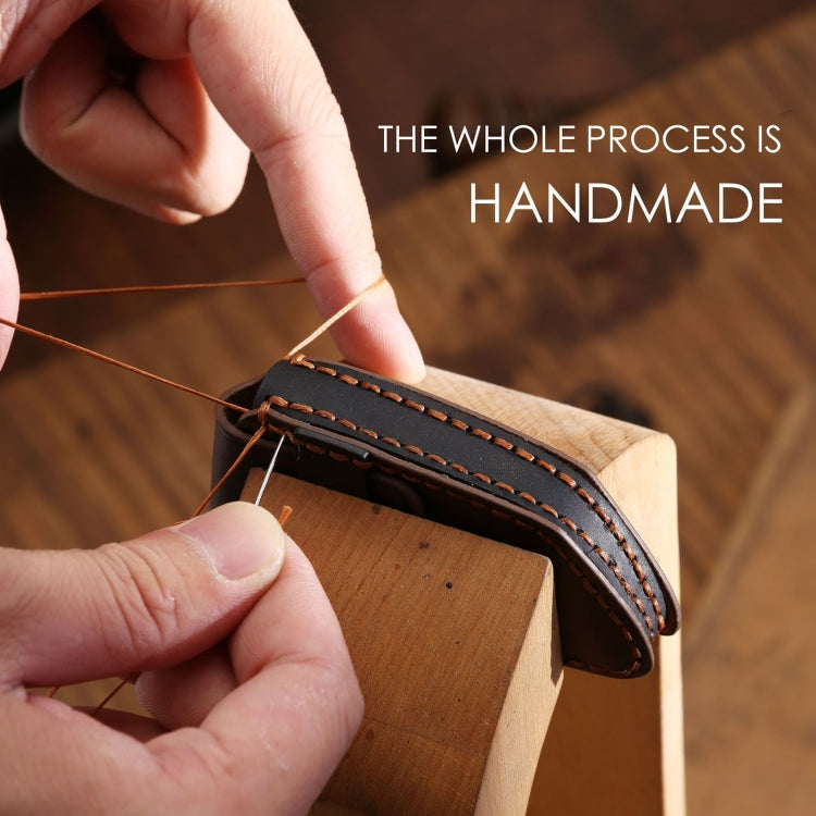 For Chevrolet 3-button Hallmo Car Cowhide Leather Key Protective Cover Key Case(Blue) - Car Key Cases by Hallmo | Online Shopping South Africa | PMC TechLife | Buy Now Pay Later Mobicred