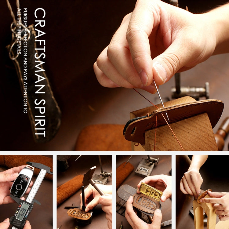 For Chevrolet Folding Hallmo Car Cowhide Leather Key Protective Cover Key Case(Blue) - Car Key Cases by Hallmo | Online Shopping South Africa | PMC TechLife | Buy Now Pay Later Mobicred