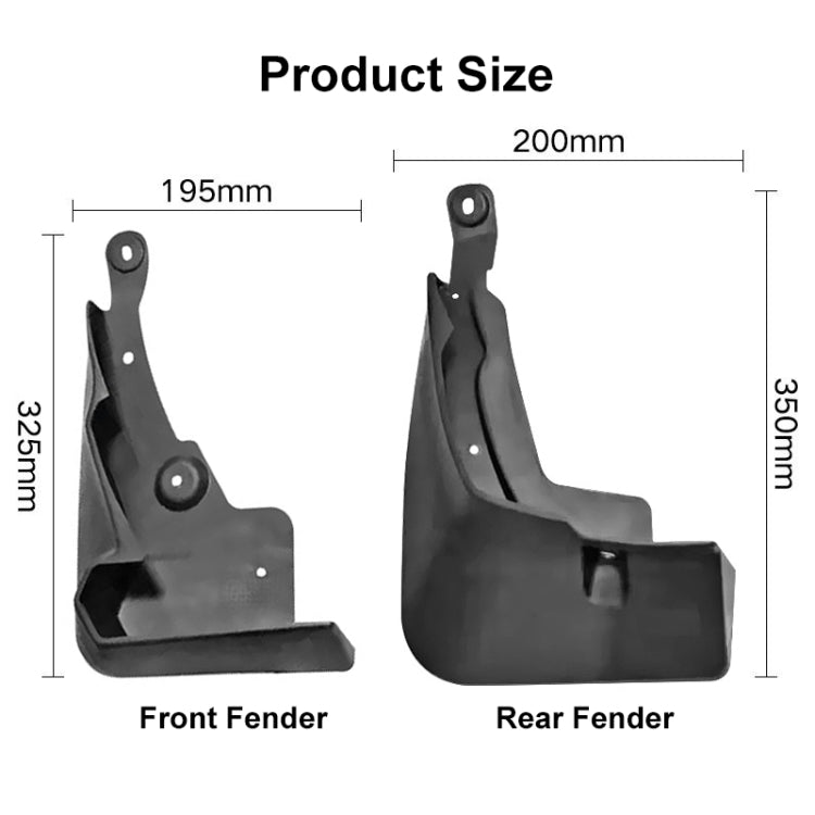 For Toyota RAV4 2019 4pcs/Set Car Auto Soft Plastic Splash Flaps Fender Guard with Pedal - Mudguards by PMC Jewellery | Online Shopping South Africa | PMC Jewellery | Buy Now Pay Later Mobicred