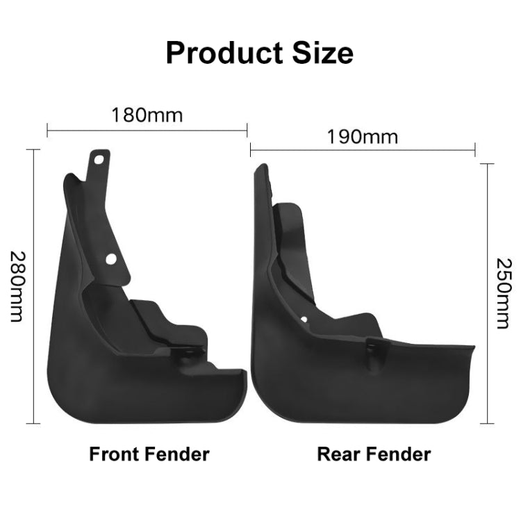 For Ford Focus ST Saloon 2018-2020 4pcs/Set Car Auto Soft Plastic Splash Flaps Fender Guard - Mudguards by PMC Jewellery | Online Shopping South Africa | PMC Jewellery | Buy Now Pay Later Mobicred