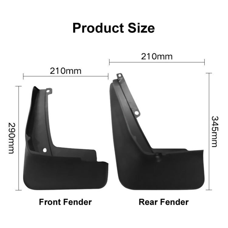 For Volkswagen ID.4X 2015-2023 4pcs/Set Car Auto Soft Plastic Splash Flaps Fender Guard - Mudguards by PMC Jewellery | Online Shopping South Africa | PMC Jewellery | Buy Now Pay Later Mobicred