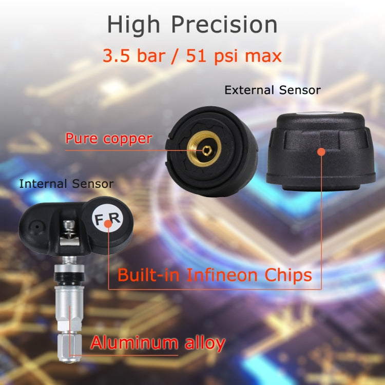 TY17 Car Built-in High Precision Solar Charging Tire Pressure Monitoring System TPMS - Tire Pressure Gauges by PMC Jewellery | Online Shopping South Africa | PMC Jewellery | Buy Now Pay Later Mobicred