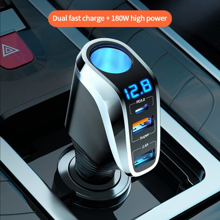 Ozio DY48TC 188W Type-C + USB Dual Port Multi-function Car Charger with Cigarette Lighter (Orange) - Car Charger by ozio | Online Shopping South Africa | PMC Jewellery | Buy Now Pay Later Mobicred