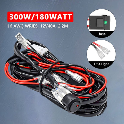 H0009 Off-road Vehicle 300W 4 in 1 Round Waterproof Switch Light Wiring Harness - Wires by PMC Jewellery | Online Shopping South Africa | PMC Jewellery | Buy Now Pay Later Mobicred