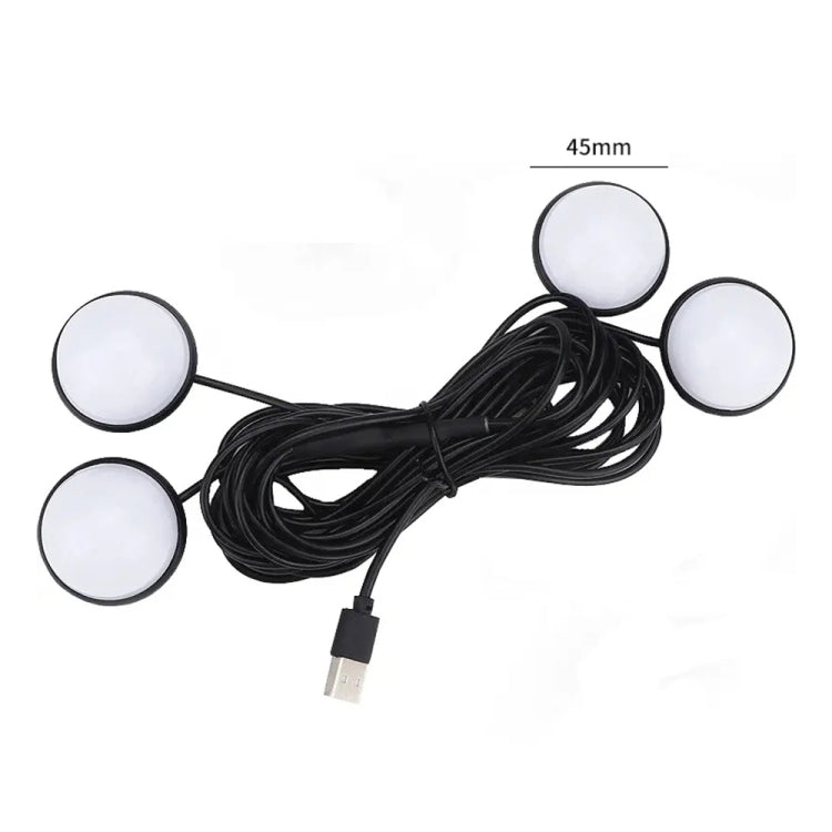 Car 4 in 1 USB RGB Foot LED Atmosphere Light (Ice Blue Light) - Atmosphere lights by PMC TechLife | Online Shopping South Africa | PMC TechLife | Buy Now Pay Later Mobicred