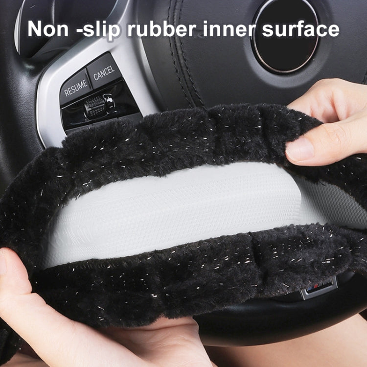 D Style Car Universal Self Heating Plush Warm Anti-skid Steering Wheel Cover, Diameter: 38cm (Grey) - Steering Wheel Accessories by PMC Jewellery | Online Shopping South Africa | PMC Jewellery | Buy Now Pay Later Mobicred