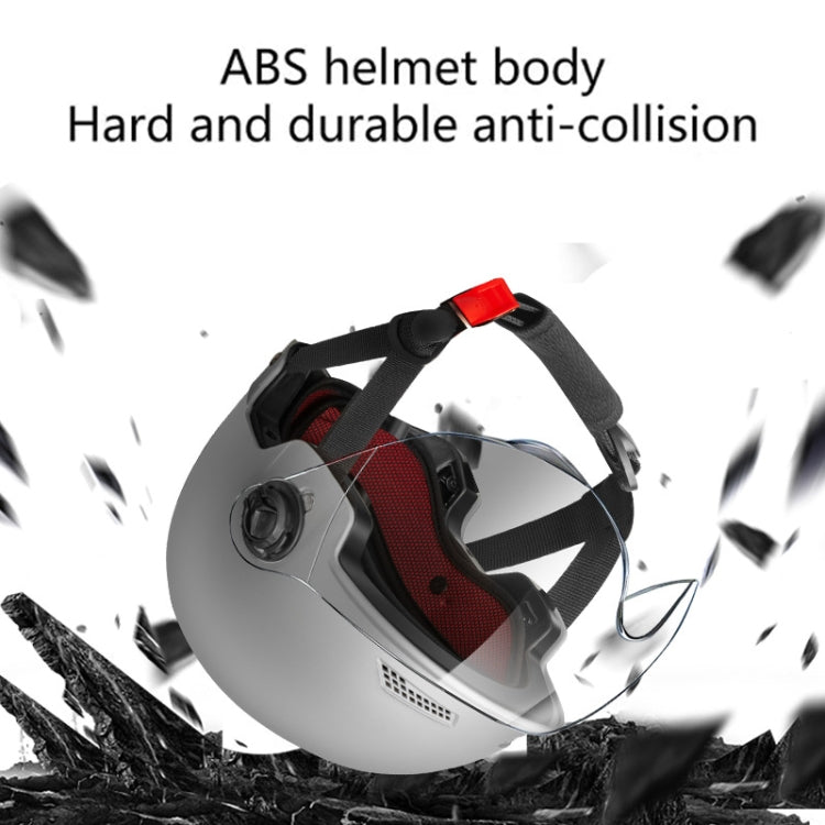BY-1292 Unisex Motorcycle Frosted Protective Short Mirror Half Helmet (White) - Helmets by PMC TechLife | Online Shopping South Africa | PMC TechLife | Buy Now Pay Later Mobicred