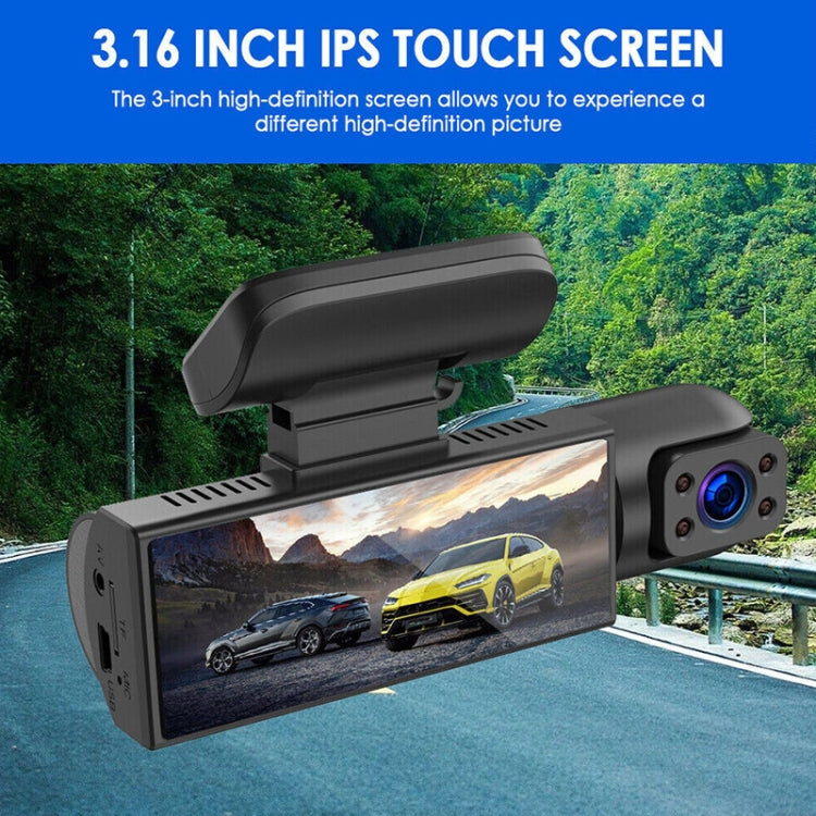 3.16 inch 1080P HD Night Vision Front and Inside Dual Lenses Driving Recorder - Car DVRs by PMC TechLife | Online Shopping South Africa | PMC TechLife | Buy Now Pay Later Mobicred