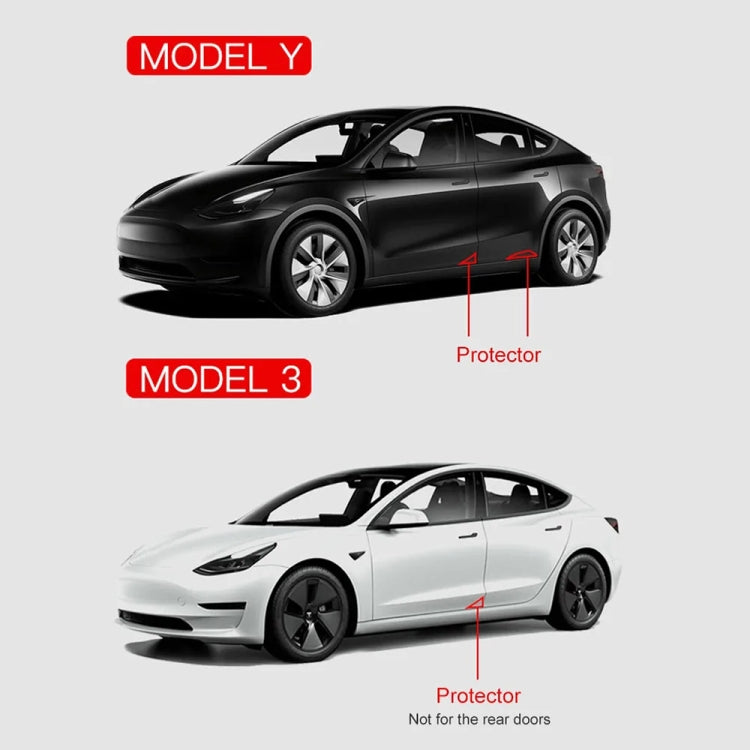 For Tesla Model 3 / Y 4pcs / Set Car Front & Rear Door Corner Anti-collision Strips - Anti Collision Sticker by PMC Jewellery | Online Shopping South Africa | PMC Jewellery | Buy Now Pay Later Mobicred