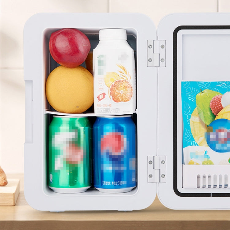 8L 37-48W Tempered Glass Panel Car / Home Mini Refrigerator, EU Plug (Gold) - Refrigerators by PMC TechLife | Online Shopping South Africa | PMC TechLife | Buy Now Pay Later Mobicred