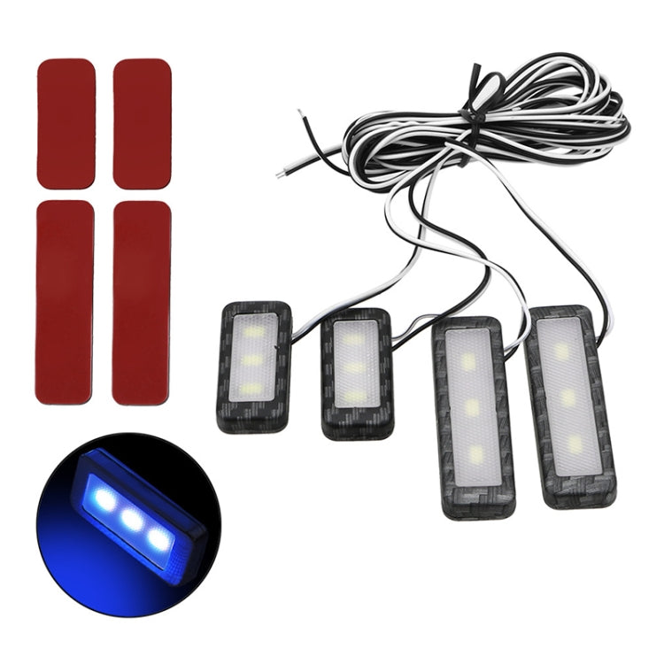 Car 4 in 1 LED Ambient Light Door Decorative Light (Blue Light) - Door Lights by PMC TechLife | Online Shopping South Africa | PMC TechLife | Buy Now Pay Later Mobicred