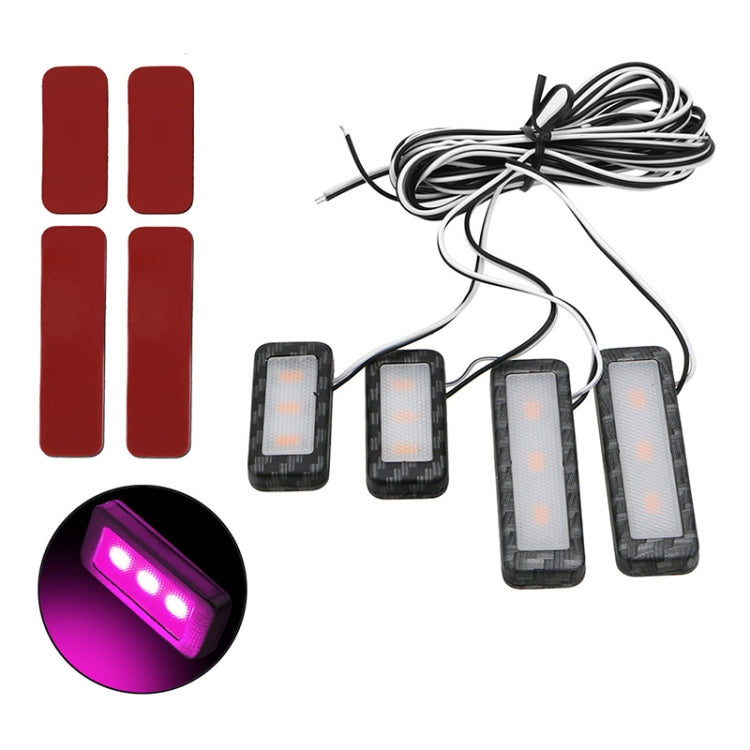 Car 4 in 1 LED Ambient Light Door Decorative Light (Pink Light) - Door Lights by PMC TechLife | Online Shopping South Africa | PMC TechLife | Buy Now Pay Later Mobicred