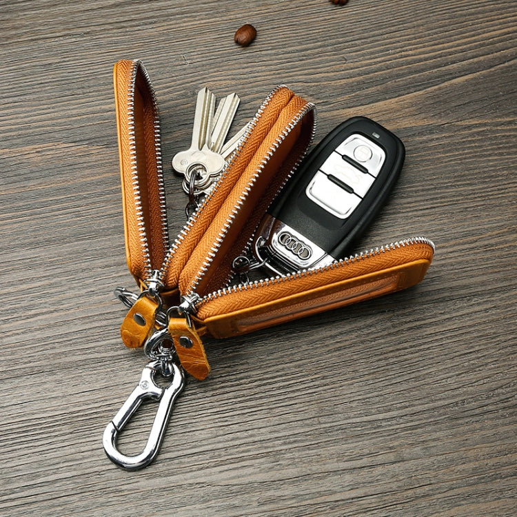 TP-9009 Double-deck Multi-function Car Key Bag(Brown) - Car Key Cases by PMC TechLife | Online Shopping South Africa | PMC TechLife | Buy Now Pay Later Mobicred