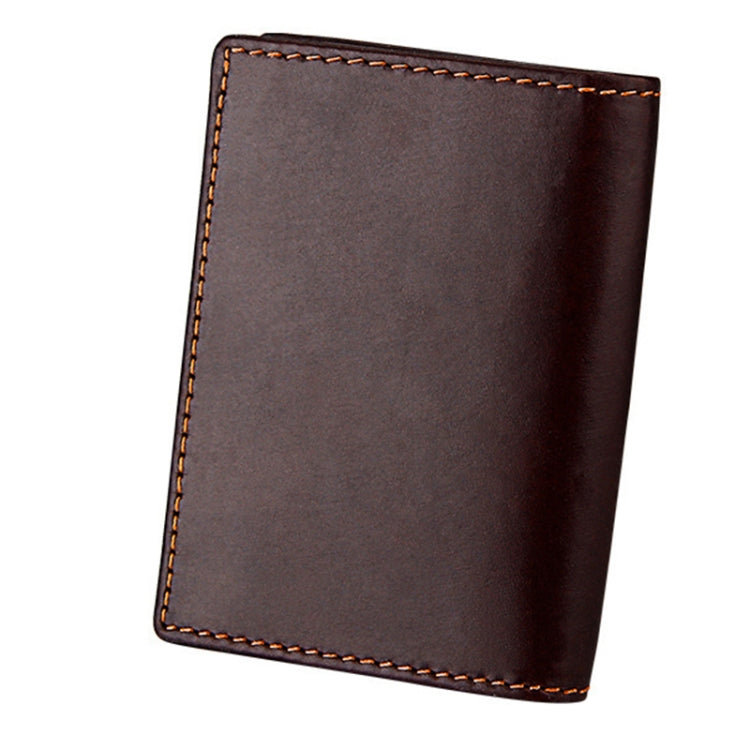 KB86 Genuine Cowhide Leather Solid Color Card Holder Wallet RFID Blocking Coin Purse Card Bag Protect Case with 5 Card Slots & Photo Frame & Business Card Position, Size: 10.6*7.6*1.8 cm(Coffee) - Antimagnetic RFID Package by PMC Jewellery | Online Shopping South Africa | PMC Jewellery | Buy Now Pay Later Mobicred